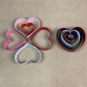 Heart Cookie Cutters Set 10 Pieces Baking Crafting Valentines Day Party Pancakes